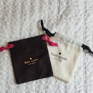 Kate Spade Black and Cream Drawstring Pouches